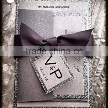 2016 Wholesale RIbbon Luxury Banquet Invitation Card