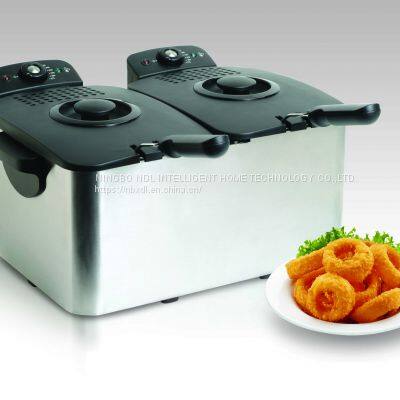 New design 3L double tank deep fat fryer L-DF3060B electric deep fryer with timer control optional