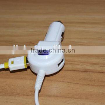 3.1A 3100mA 3in1 Vehicle Charger Android Device and Smart Phone Car Charger With 6 Feet Cable