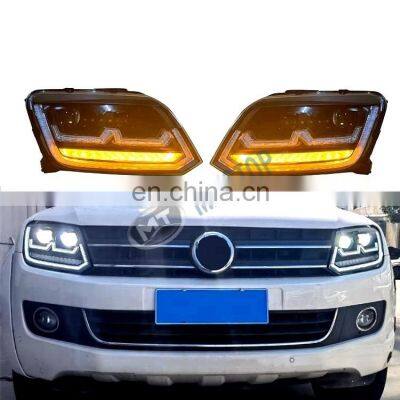 MAICTOP Car Accessories LED Lamps DRL Angel Eye Projector Front Head Light Headlight for Amarok Pickup 2012-2021