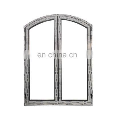 New Product Australia Style Aluminum Double Casement Door with double hinge with arch