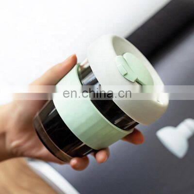 Portable Glass Mugs Coffee 350 ML Coffee Cup Swig Mug Travel Coffee Mug Silicone With Lid photo-3