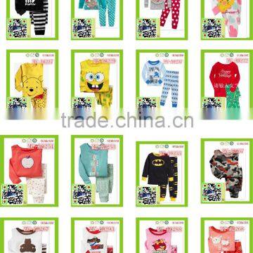 long sleeve kids fashion brand pajamas for 2-7 year list 12