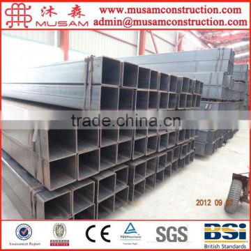 Black welded construction square pipe