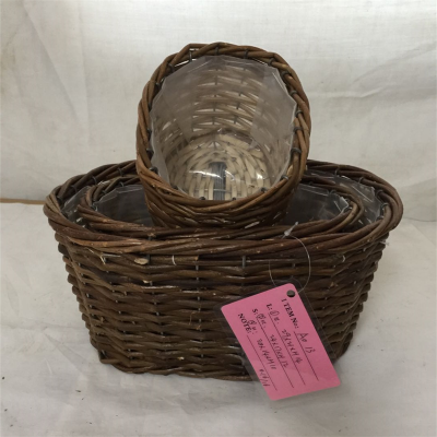 Hot Sale Multiple Shapes Natural Unpeeled Willow Wicker Basket