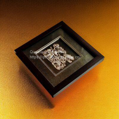 Guizhou Province, China Silver Decoration Painting Handmade Miao Embroidery Silver Painting Ethnic Crafts, Various Sizes Customizable Logo, Business Conference Gift, Hand Gift