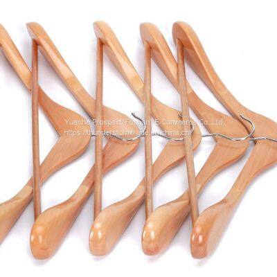Natural Wide Shoulder Wooden Coat Hanger Rack for Display photo-5