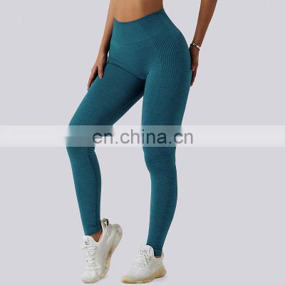 High Waist Gym Fitness Wear Custom Logo Seamless Scrunch Butt Lift Breathable Workout Sports Yoga Leggings Women Clothing