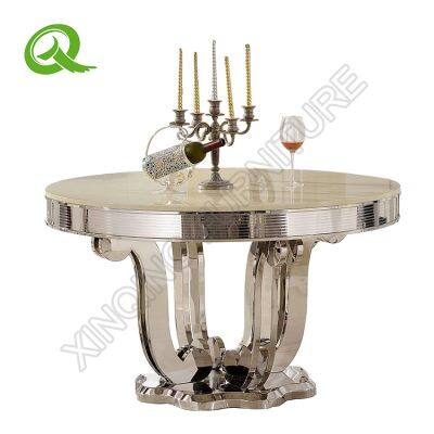 Modern luxury stainless steel leg dining table wedding dining table