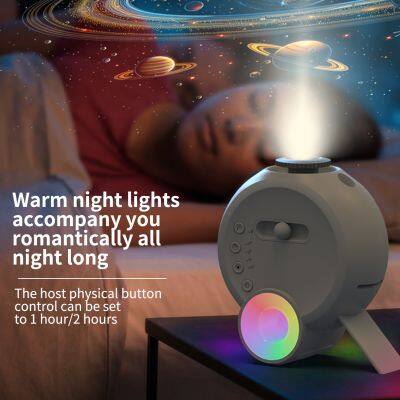 13 in 1 HD Film Galaxy Projector Bluetooth Speaker White Noise Home Planetarium With Remote Control Desk Lamp For Kids Bedroom photo-3
