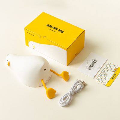 Novelty Touch Creative Duck Baby Kids Night Light Gift Lamp Night Light Room Decor Sleep Silicone Night Light for Kids photo-6