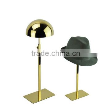 Stainless steel bracket hat display shelves Brand hat display titanium finished stand THH001-2