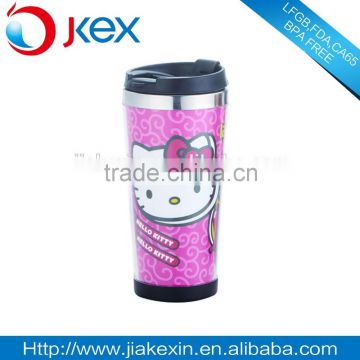 Paper insert coffee mug, screw lid travel mug with paper inserts