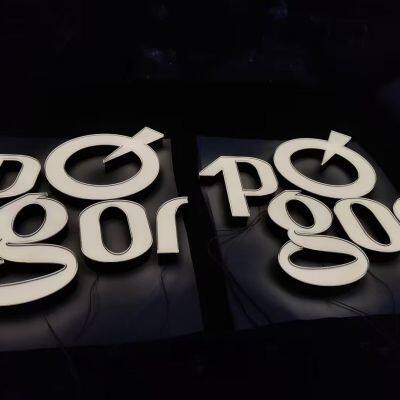 Acrylic luminous words mini words resin outdoor advertising back luminous stainless steel advertising