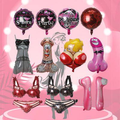 Cheap Inflatable Same Penis Aluminum Balloon Bachelorette Party Decoration Sex Balloon Doll Sex Night Party Balloon