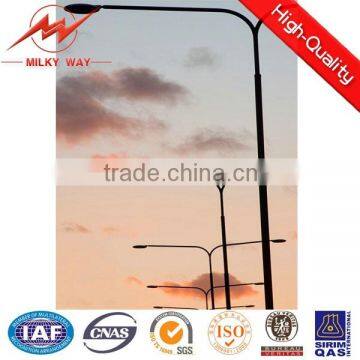 double arm or dual arm traffic signal lamp post with climb ladder