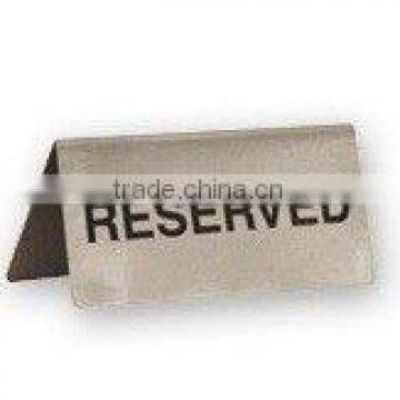 Stainless Steel Table reserved Signs