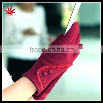 Ladies Micro Velvet Gloves With Buttons for Wholesale photo-2