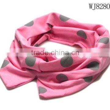 Fashion Cute Polka Dot Printed Kids Girls Cotton Knitted Circle Loop Infinity Scarf photo-3