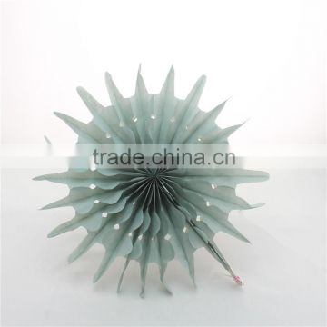 Decorative Flower Grey Snowflake Round Paper Fans