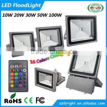 10W 20W 30W 50w 100W RGB christmas color changing outdoor led flood light with remote contrlled garden landscape fountain light