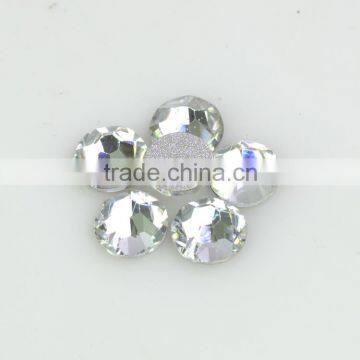 High quality crystal glass flatback loose round 14 facet cuts non hotfix rhinesotones for nail art decoration