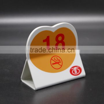 wholesale small tabletop white triangle tent shaped 475 plastic table number,menu holder