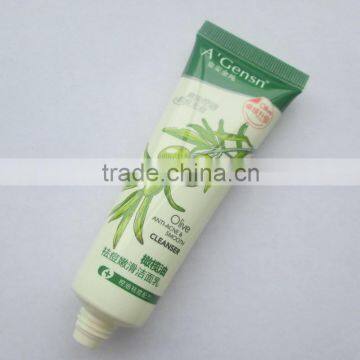 2014 cosmetic tube for olive anti-acne smooth cleansing cream packaging