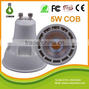 2015 New arrival COB gu10 5w true white 6000k warm white 3000k ceiling spot light