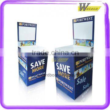 Cardboard Dump Bin for Rainwear Workwear or Footwear Exhibitions