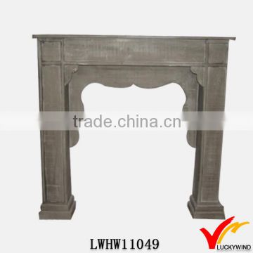 antique french corner fireplace of wood