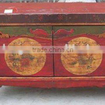 chinese antique Mogolian hand painting cabinet