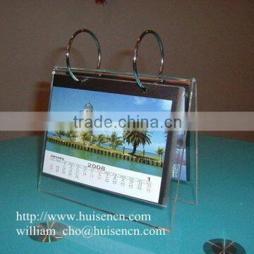 Transparent acrylic desktop calendar stand for 2015