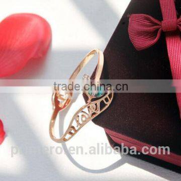 Genuine Austrian Crystals Gold Plated Fox Bangle Bracelet Jewelry photo-5