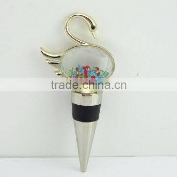 Zinc Alloy Swan Crystal Fashion Wine Bottle Stopper