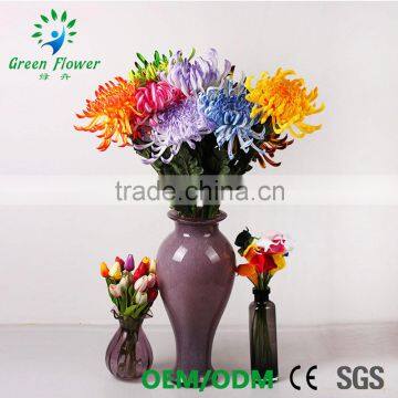 Оптовая продажа многоцветных латексных искусственных ПУ-цветов, хризантем, букетов с реальным ощущением для свадебного украшения и выставки цветов 2016 года photo-4