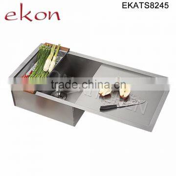 Single Bowl Above Counter Stainless Steel Handmade Custom Size Kitchen Sinks