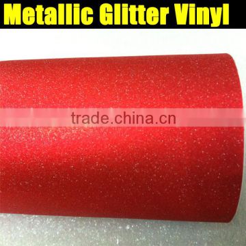 Popular red glitter metallic car wrap film with strong flexible PVC wrap film