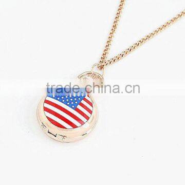 Fashion long chain neckless pocket wach