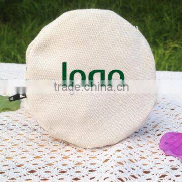 Factory Directly Round Cotton Zipper Bag Can Print Customer Logo