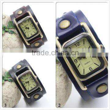 Wholesale Cheap Custom Logo Alloy Case Shape Genuine Leather Quartz Watch photo-4