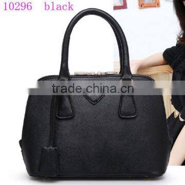 2015 latest design 10296 Black fashion design handbag, beautiful women's leather handbag