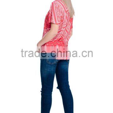 OEM Brand New 3D Print Bandana Red Latest Women Sublimation Printing T-shirt photo-6