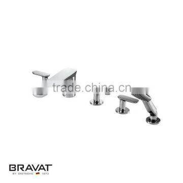 Deck mounted bathtub whirlpool waterfall faucet 5 holes with spray F565104C