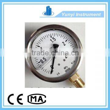 low price stainless steel hydraulic pressure gauge