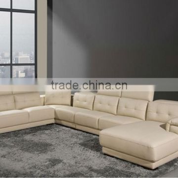 Luxury Dubai Sofa Furniture design large size Italy Leather lounge high back U-shaped corner leather sofa A130-3