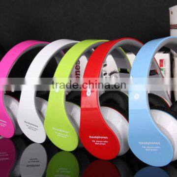 Stereo Handfree Bluetooth Wireless Headset with Mic support TF card and FM radio