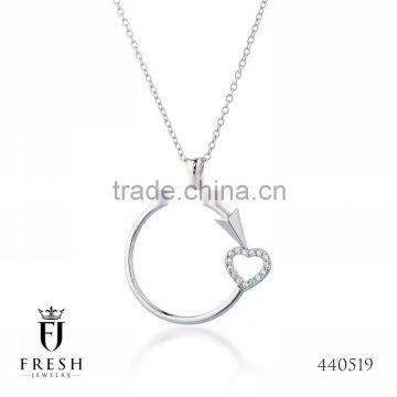 Fashion 925 Sterling Silver Necklace - 440519 , Wholesale Silver Jewellery, Silver Jewellery Manufacturer, CZ Cubic Zircon AAA