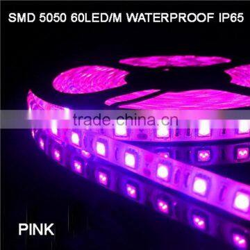 SMD 5050 60LED/METER PINK LED FLEXIBLE STRIP TAPE LIGHT DC 12 VOLTS WATERPROOF IP65 14.4W/M 900LM/M STRIPE CE/ROHS NEW