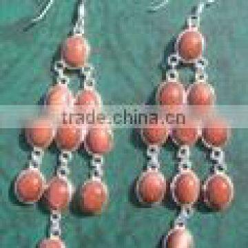 Sunstone Silver Earring